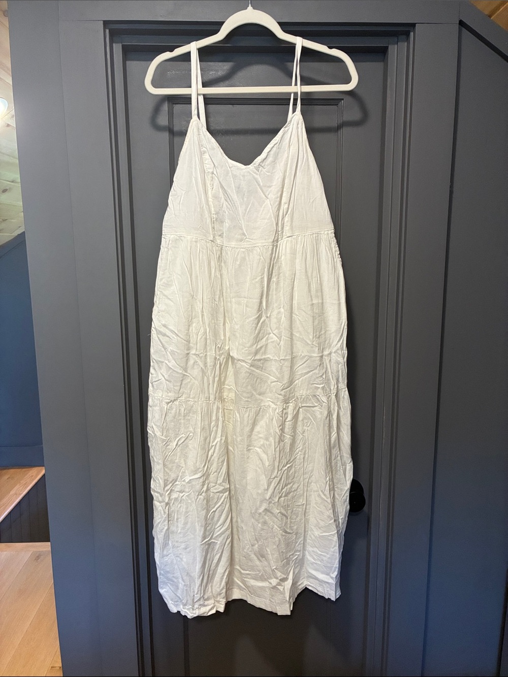 Old Navy White Maxi Slip Dress with Adjustable Spaghetti Straps